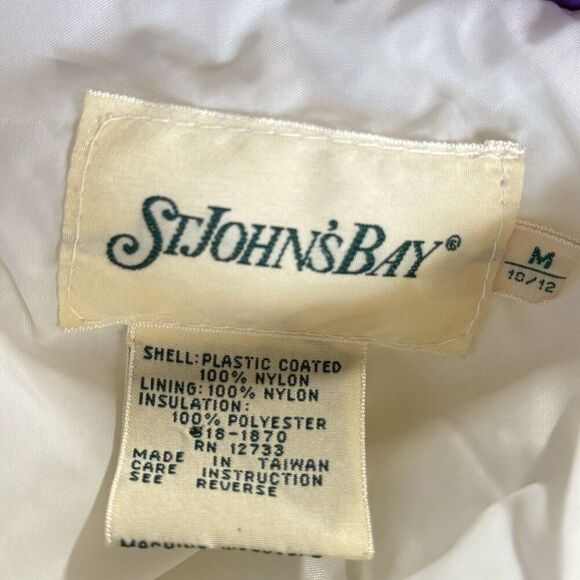 Vintage Sz M 10/12 Purple White Ski Suit Jacket Overall Pants 80s St John’s Bay - Picture 11 of 16